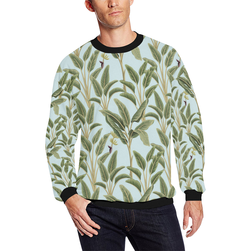Banana Leaf Pattern Print Design BL03 Men Long Sleeve Sweatshirt