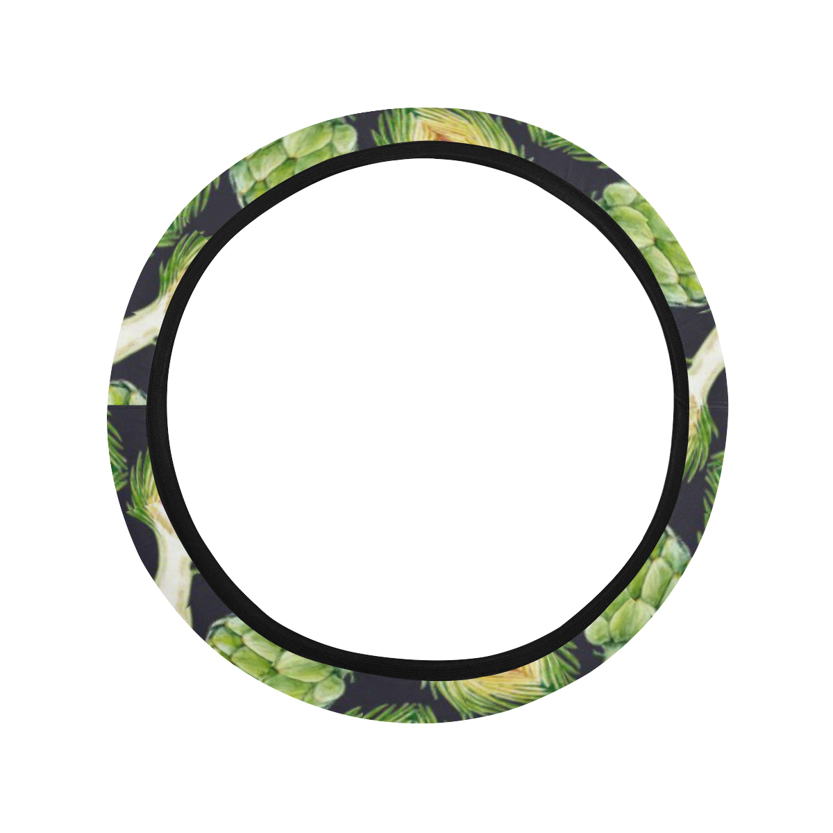 Artichoke Pattern Print Design 01 Steering Wheel Cover with Elastic Edge