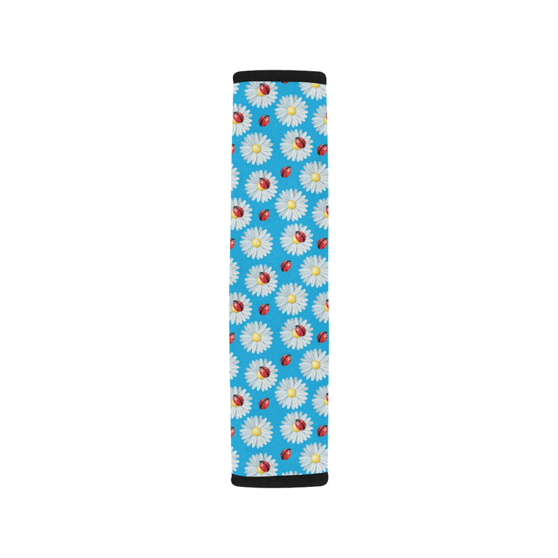 Ladybug with Daisy Themed Print Pattern Car Seat Belt Cover