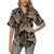 Brown Tropical Palm Leaves Women's Hawaiian Shirt