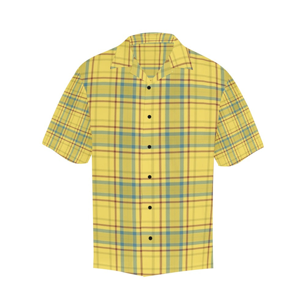 Tartan Yellow Print Design LKS301 Men's Hawaiian Shirt