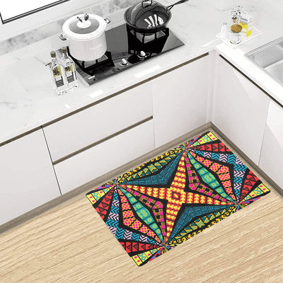 Kaleidoscope Pattern Print Design 05 Kitchen Mat