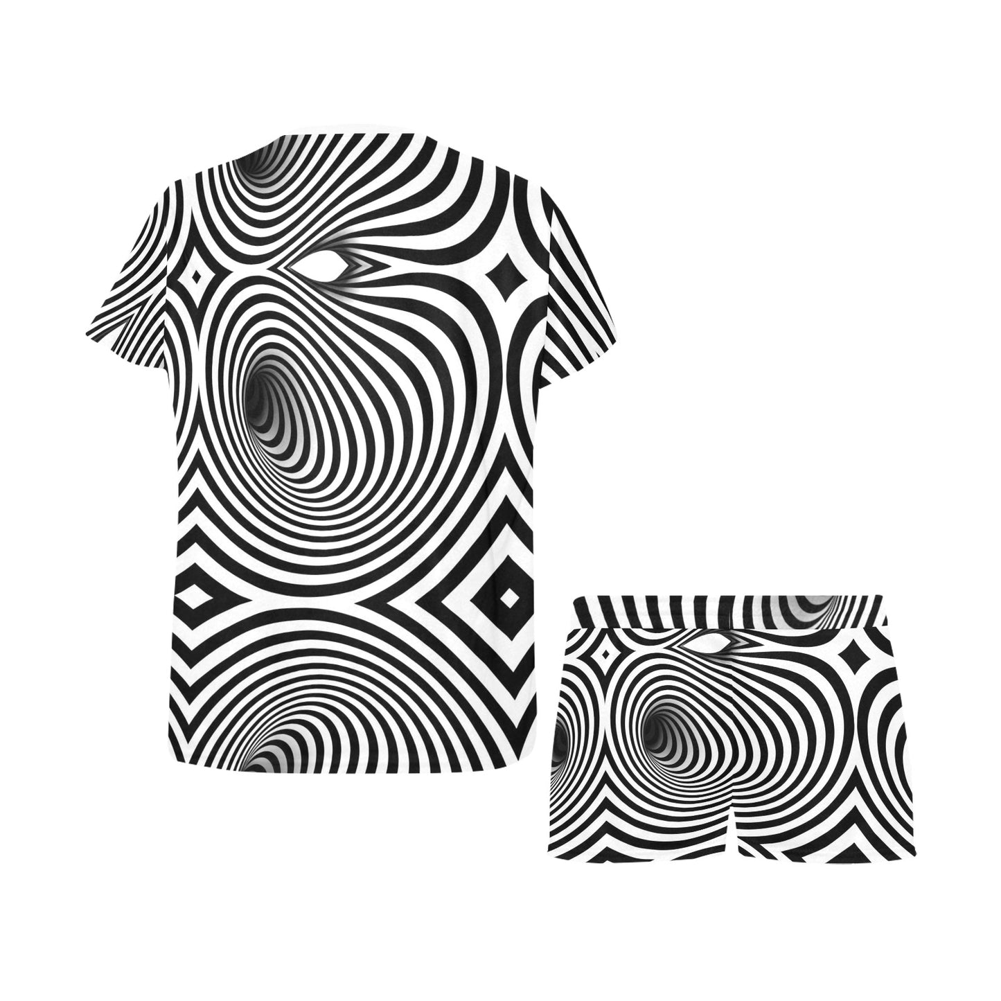 Vortex Print Design LKS303 Women's Short Pajama Set