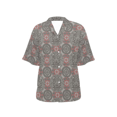 Calendar Aztec Pattern Print Design 04 Women's Hawaiian Shirt