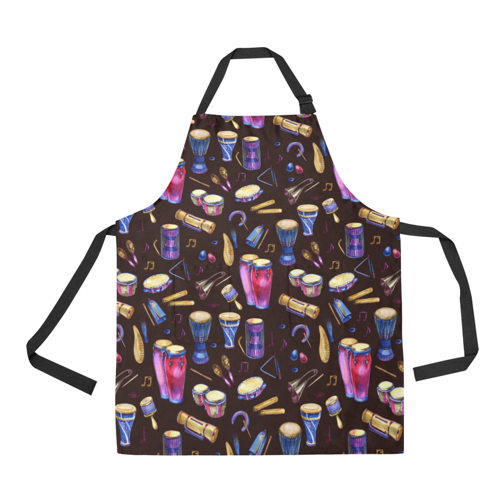 Percussion Neon Pattern Print Design 04 Apron with Pocket