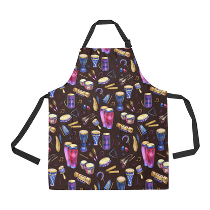 Percussion Neon Pattern Print Design 04 Apron with Pocket