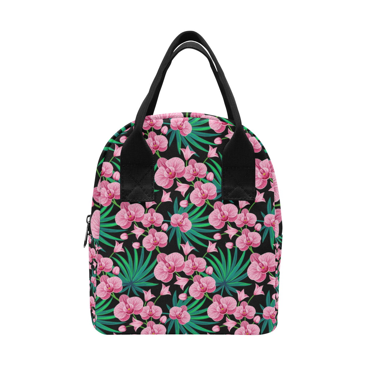 Orchid Pink Pattern Print Design OR06 Insulated Lunch Bag