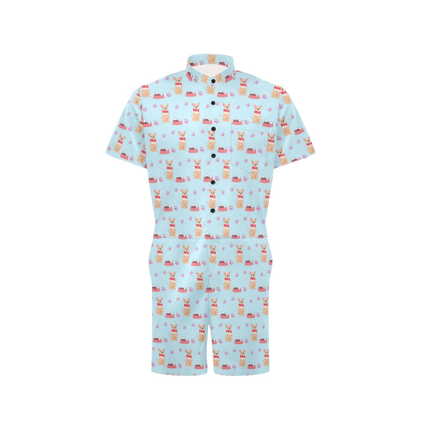Chihuahua Pattern Print Design 05 Men's Romper