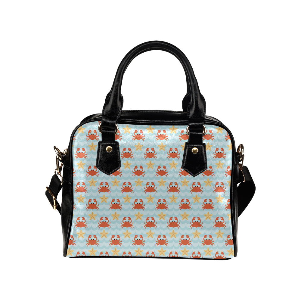 Crab Pattern Print Design 03 Shoulder Handbag