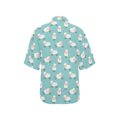Sheep Print Design LKS406 Women's Hawaiian Shirt