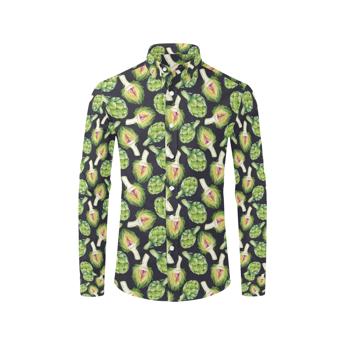 Artichoke Pattern Print Design 01 Men's Long Sleeve Shirt