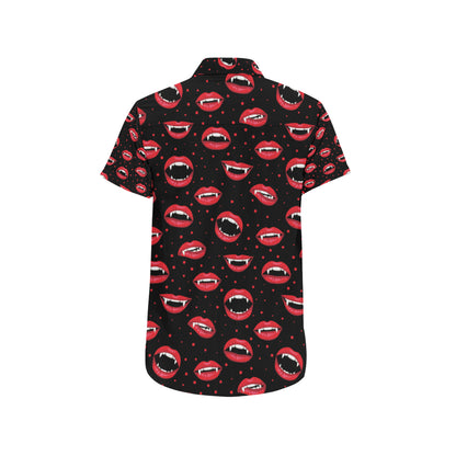 Halloween Pattern Print Design 01 Men's Short Sleeve Button Up Shirt