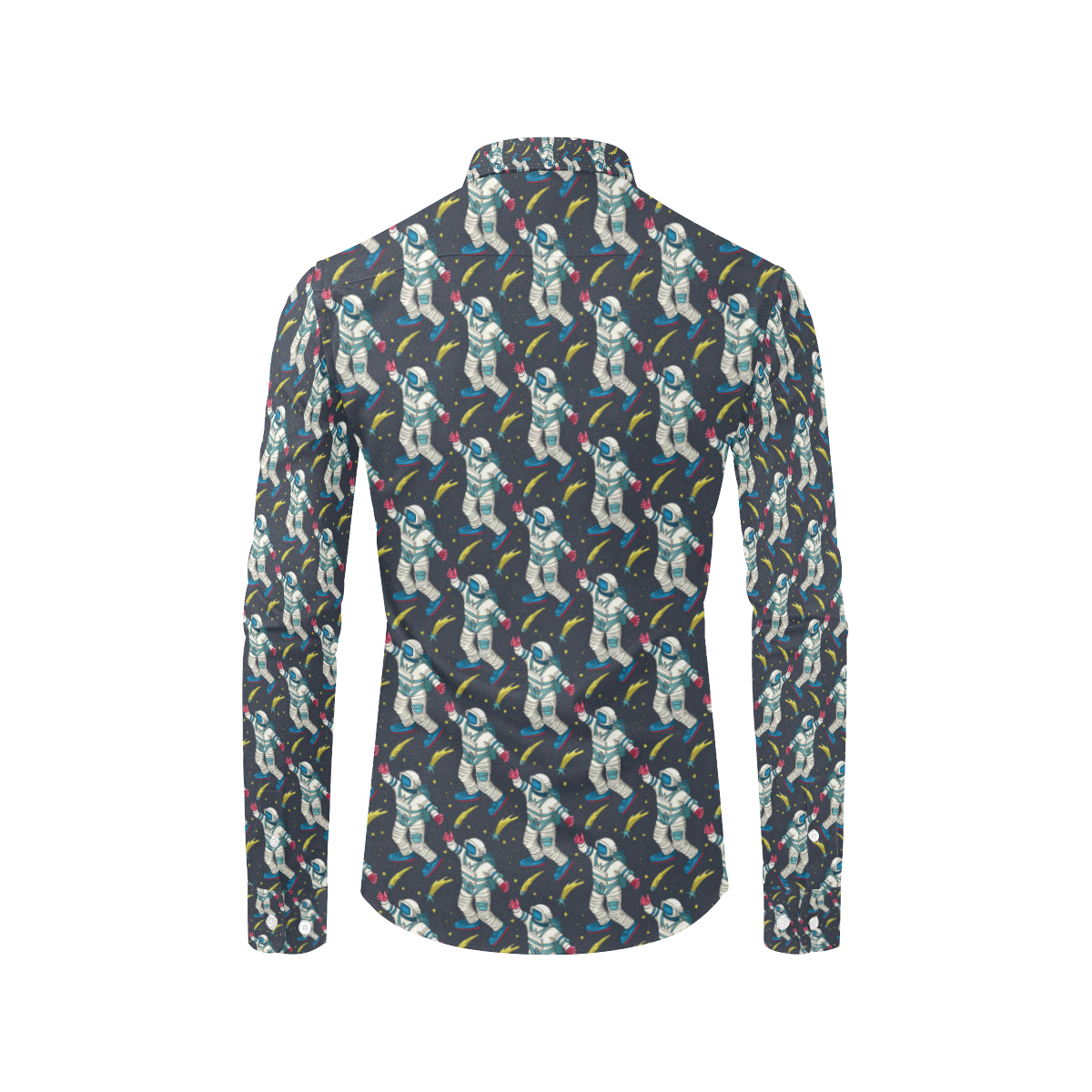 Astronaut Pattern Print Design 04 Men's Long Sleeve Shirt