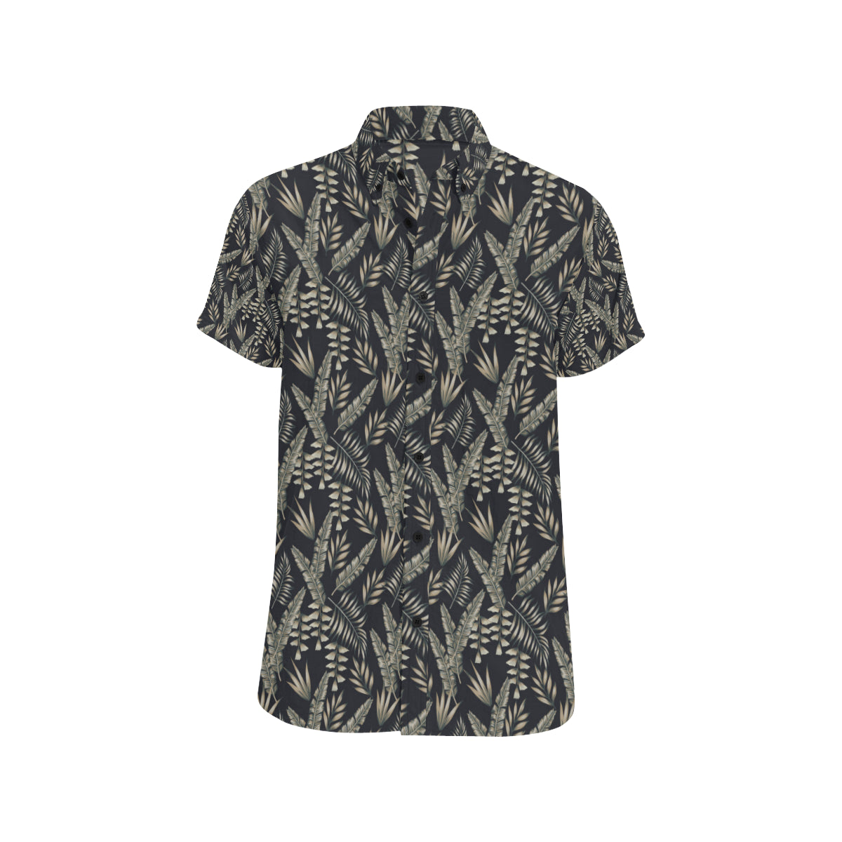 Banana Leaf Pattern Print Design 07 Men's Short Sleeve Button Up Shirt