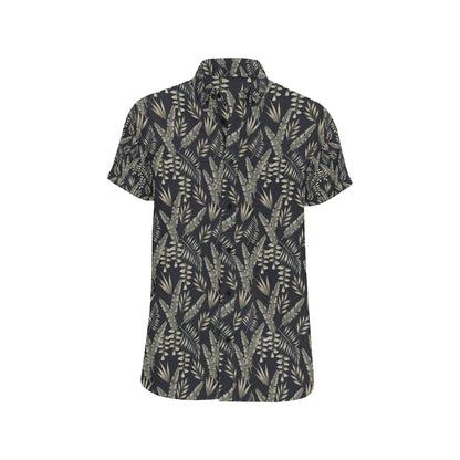 Banana Leaf Pattern Print Design 07 Men's Short Sleeve Button Up Shirt