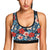 Red Hibiscus Blue Scene Sports Bra