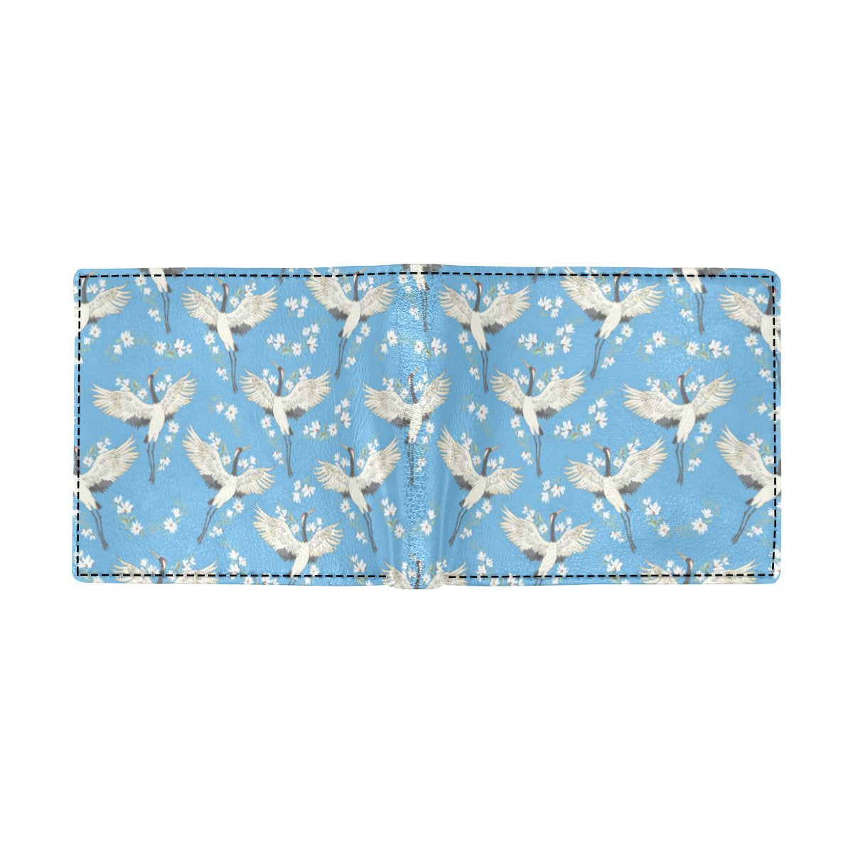Crane Pattern Print Design 03 Men's ID Card Wallet