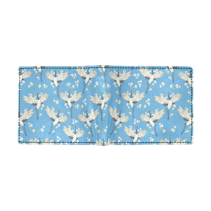 Crane Pattern Print Design 03 Men's ID Card Wallet