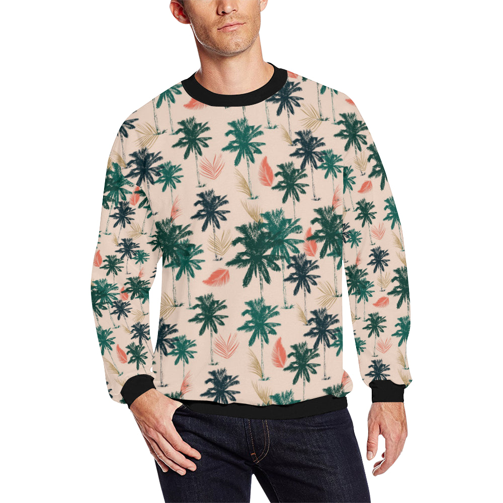 Palm Tree Pattern Print Design PT014 Men Long Sleeve Sweatshirt