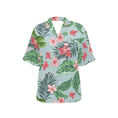 Plumeria Pattern Print Design PM027 Women's Hawaiian Shirt