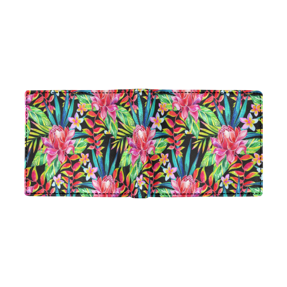 Heliconia Pattern Print Design HL02 Men's ID Card Wallet