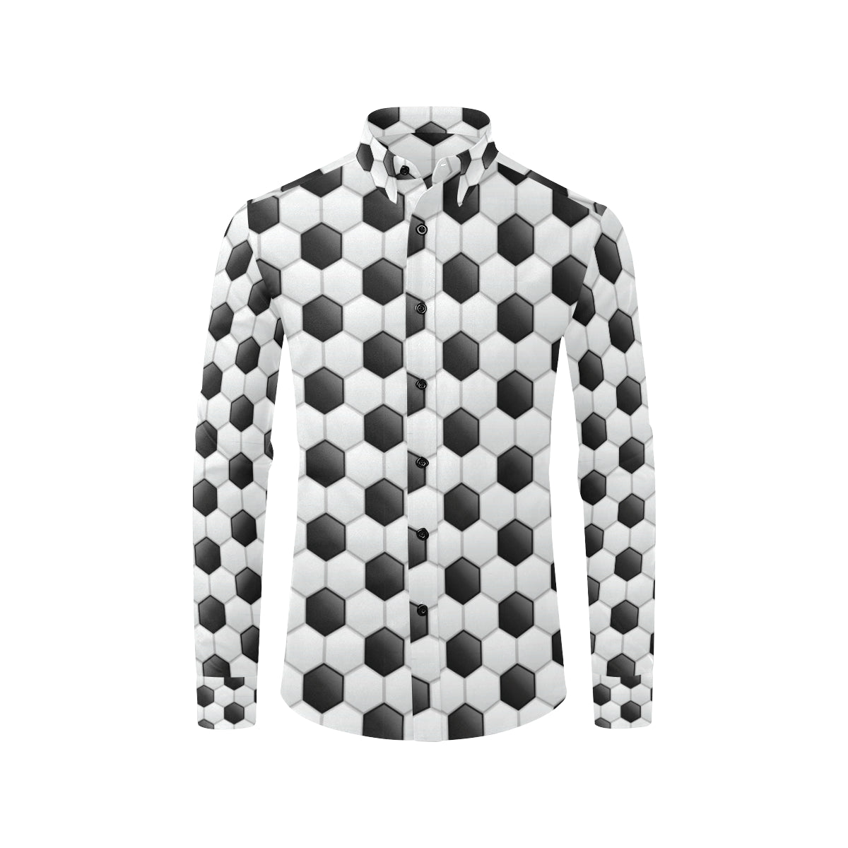 Soccer Ball Texture Print Pattern Men's Long Sleeve Shirt