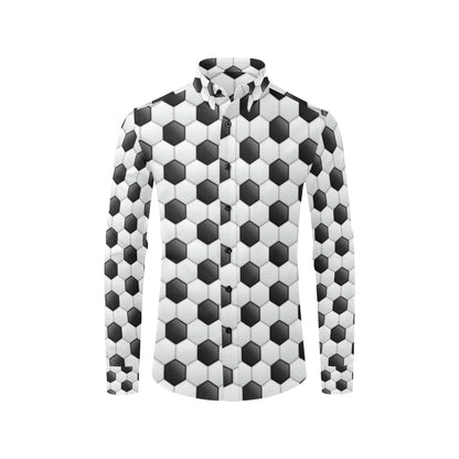 Soccer Ball Texture Print Pattern Men's Long Sleeve Shirt