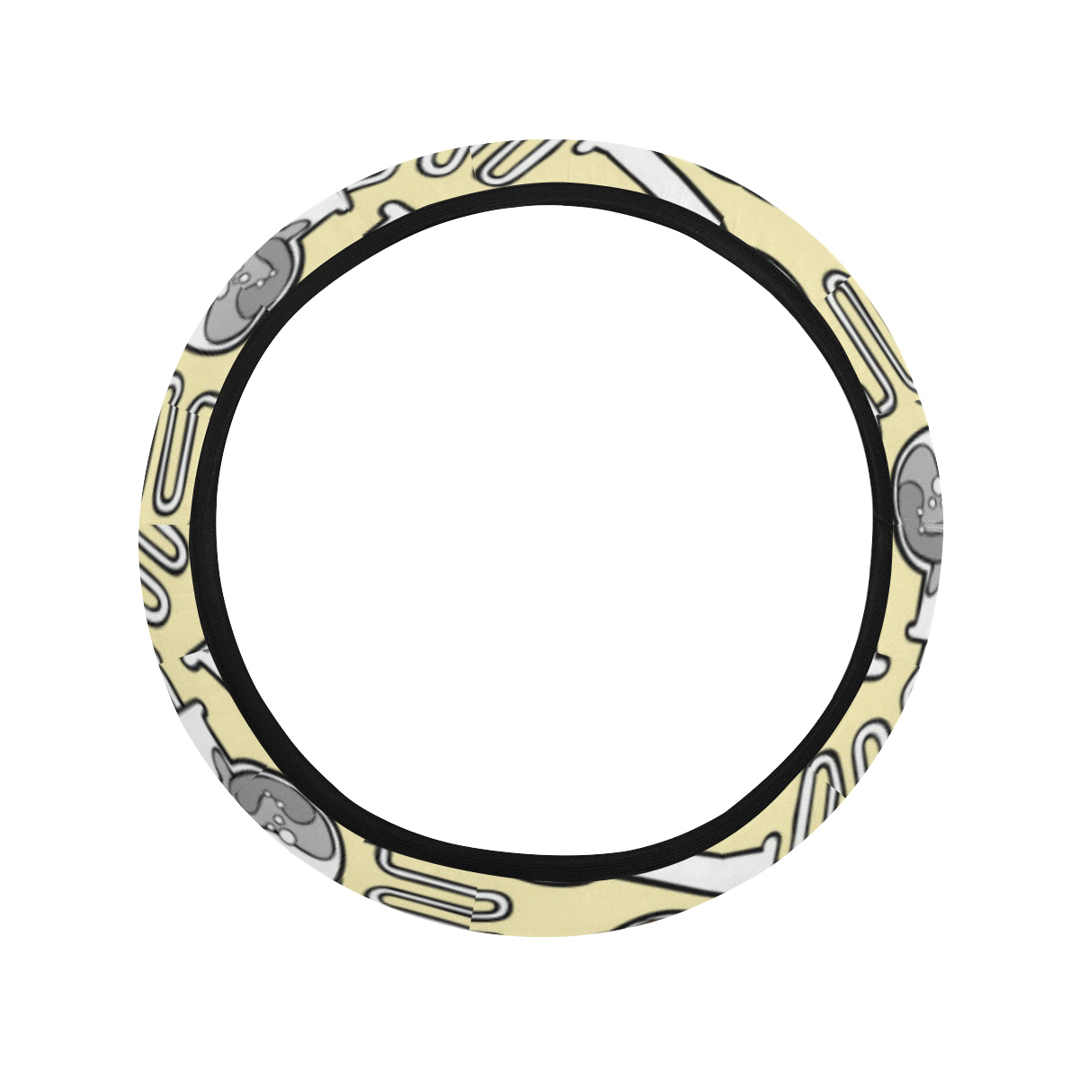 Chemical Pattern Print Design 04 Steering Wheel Cover with Elastic Edge