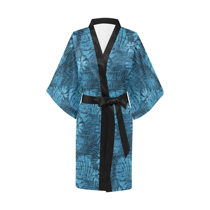 Jean Tropical Pattern Print Design 04 Women's Short Kimono