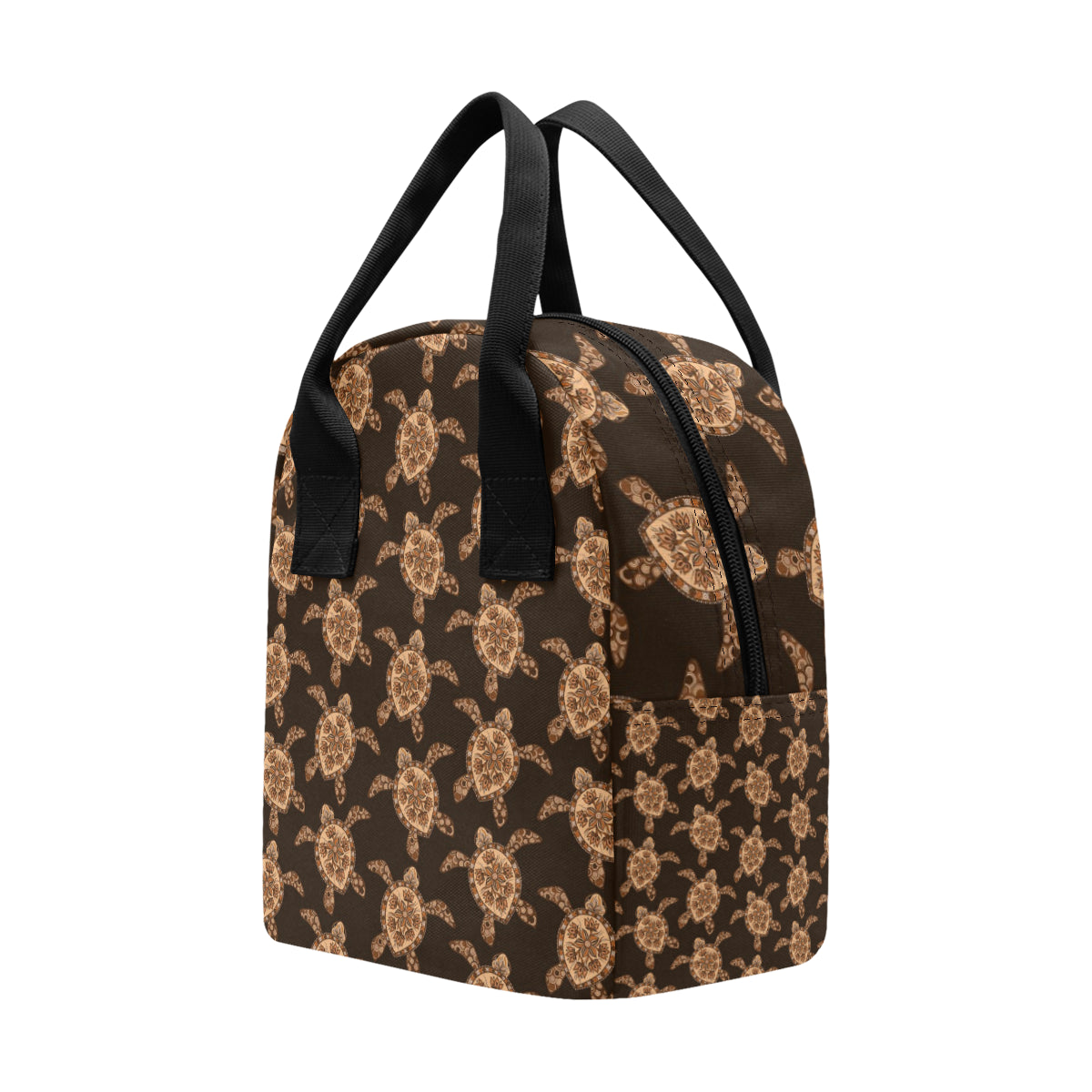 Tribal Sea Turtle Pattern Print Design T09 Insulated Lunch Bag