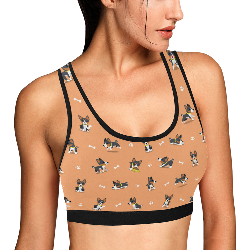 Basenji Pattern Print Design 01 Sports Bra