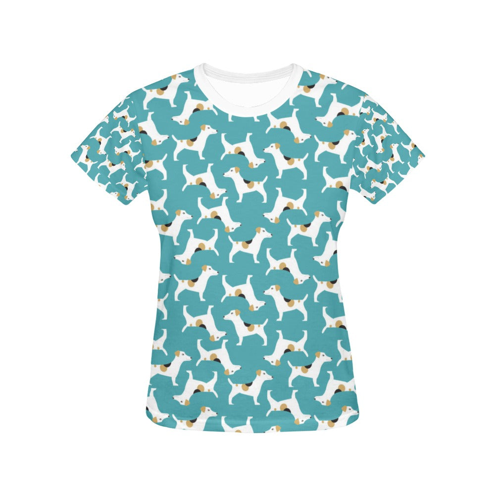 Russell Terriers Print Design LKS301 Women's  T-shirt