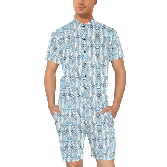 City Pattern Print Design 03 Men's Romper