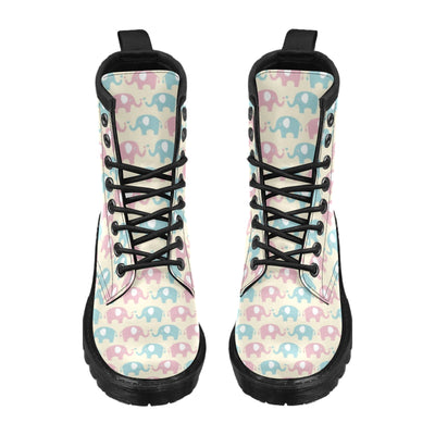 Elephant Baby Pastel Print Pattern Women's Boots