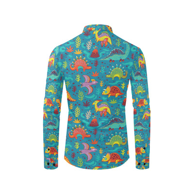 Dinosaur Cartoon Style Men's Long Sleeve Shirt