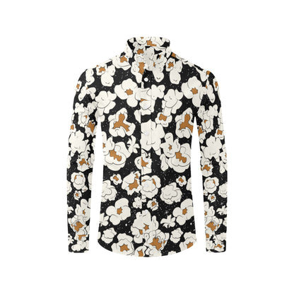 Popcorn Pattern Print Design A02 Men's Long Sleeve Shirt