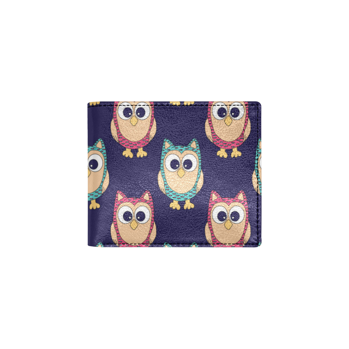 Owl Pattern Print Design A06 Men's ID Card Wallet
