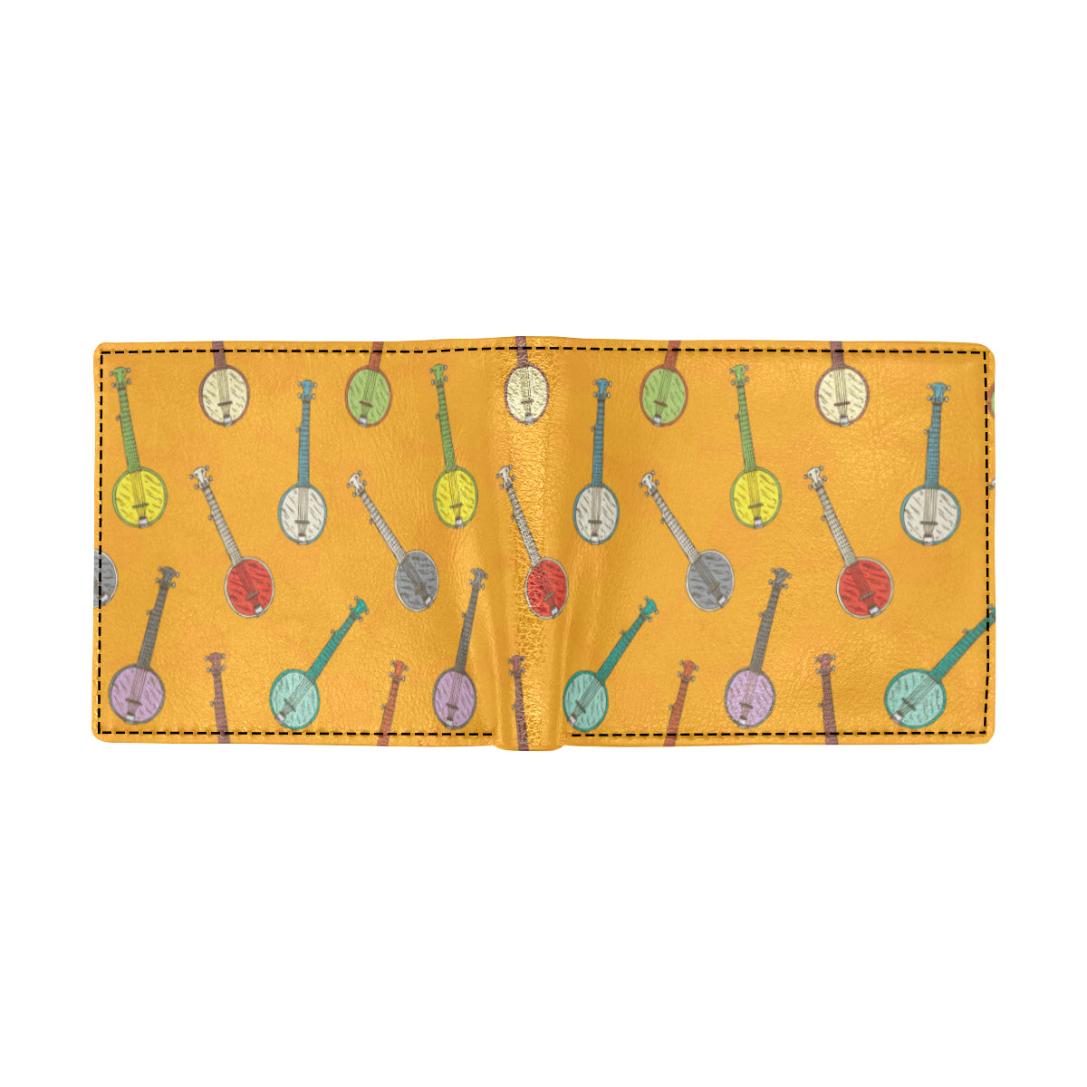 Banjo Pattern Print Design 02 Men's ID Card Wallet
