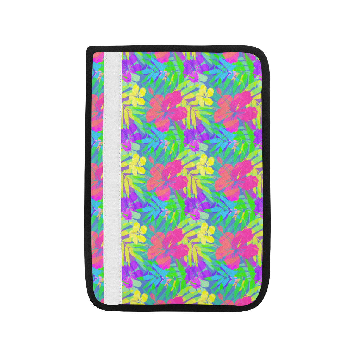 Neon Tropical Pattern Print Design A03 Car Seat Belt Cover