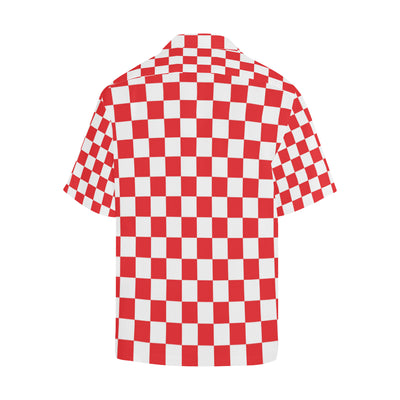 Checkered Red Pattern Print Design 04 Men's Hawaiian Shirt