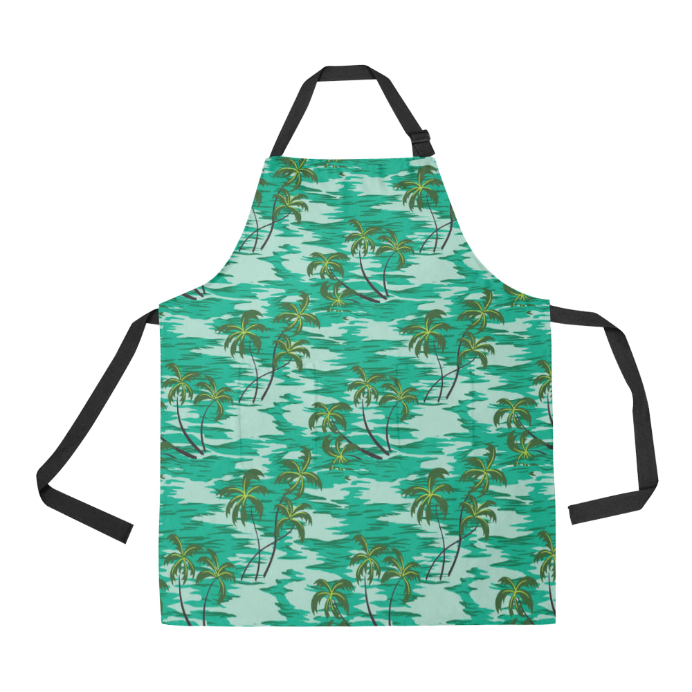 Palm Tree Pattern Print Design A01 Apron with Pocket