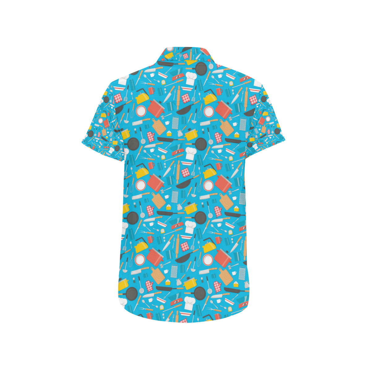 Cooking Kitchen Tools Pattern Print Design 03 Men's Short Sleeve Button Up Shirt