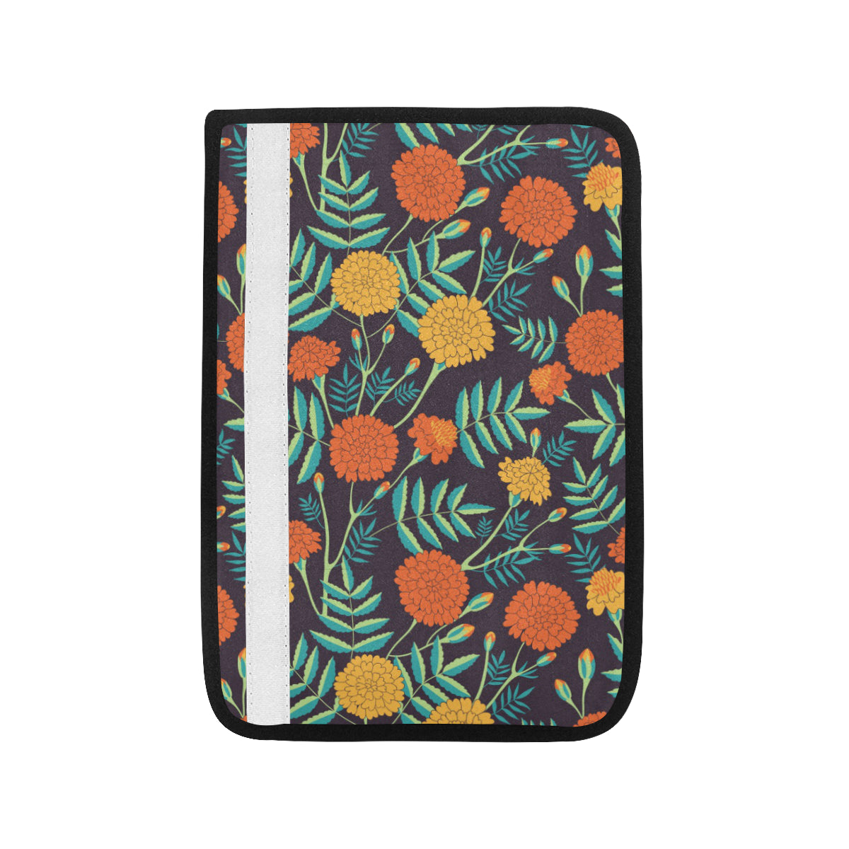 Marigold Pattern Print Design MR01 Car Seat Belt Cover