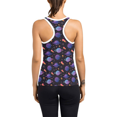 UFO Star Galaxy Print Design LKS308 Women's Racerback Tank Top