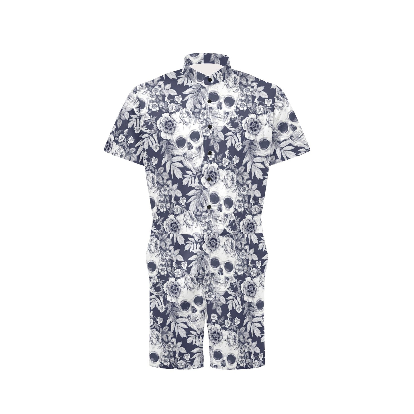 Skull Floral Beautiful Men's Romper