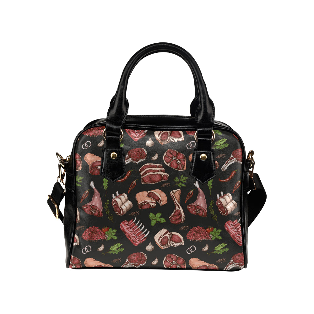Meat Pattern Print Design 02 Shoulder Handbag