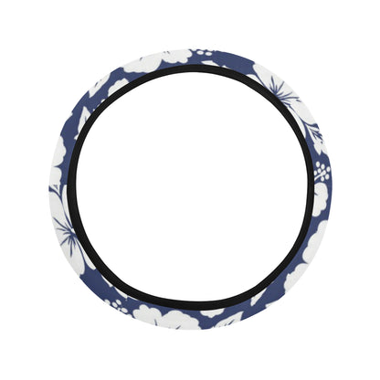Hibiscus Pattern Print Design HB012 Steering Wheel Cover with Elastic Edge