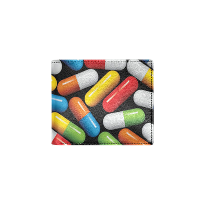 Pill Pattern Print Design A02 Men's ID Card Wallet