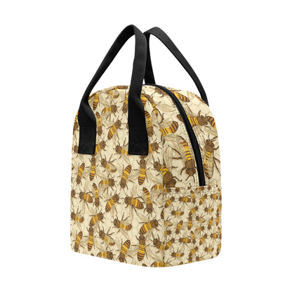 Bee Pattern Print Design BEE05 Insulated Lunch Bag