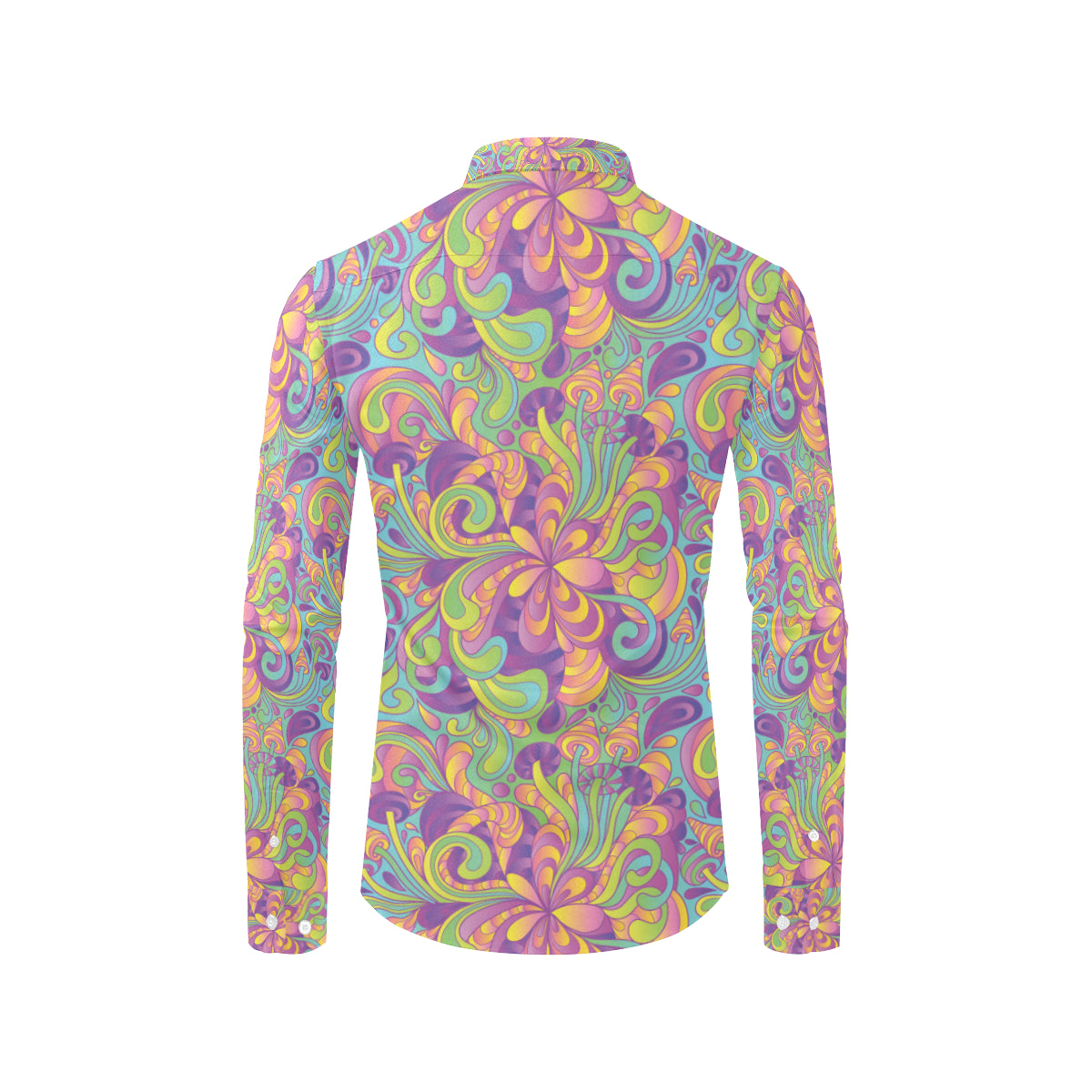 Psychedelic Mushroom Pattern Print Design A05 Men's Long Sleeve Shirt